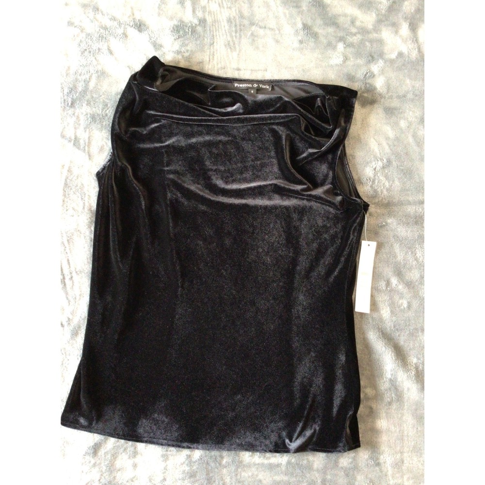 Preston & York Womens Black Sleeveless Cary Blouse Size Small NWT